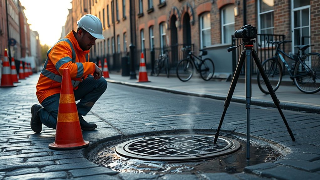 Engineer carrying out water mains leak detection in Sydenham